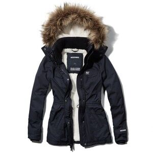Abercrombie & Fitch Women's Navy Parka Coat